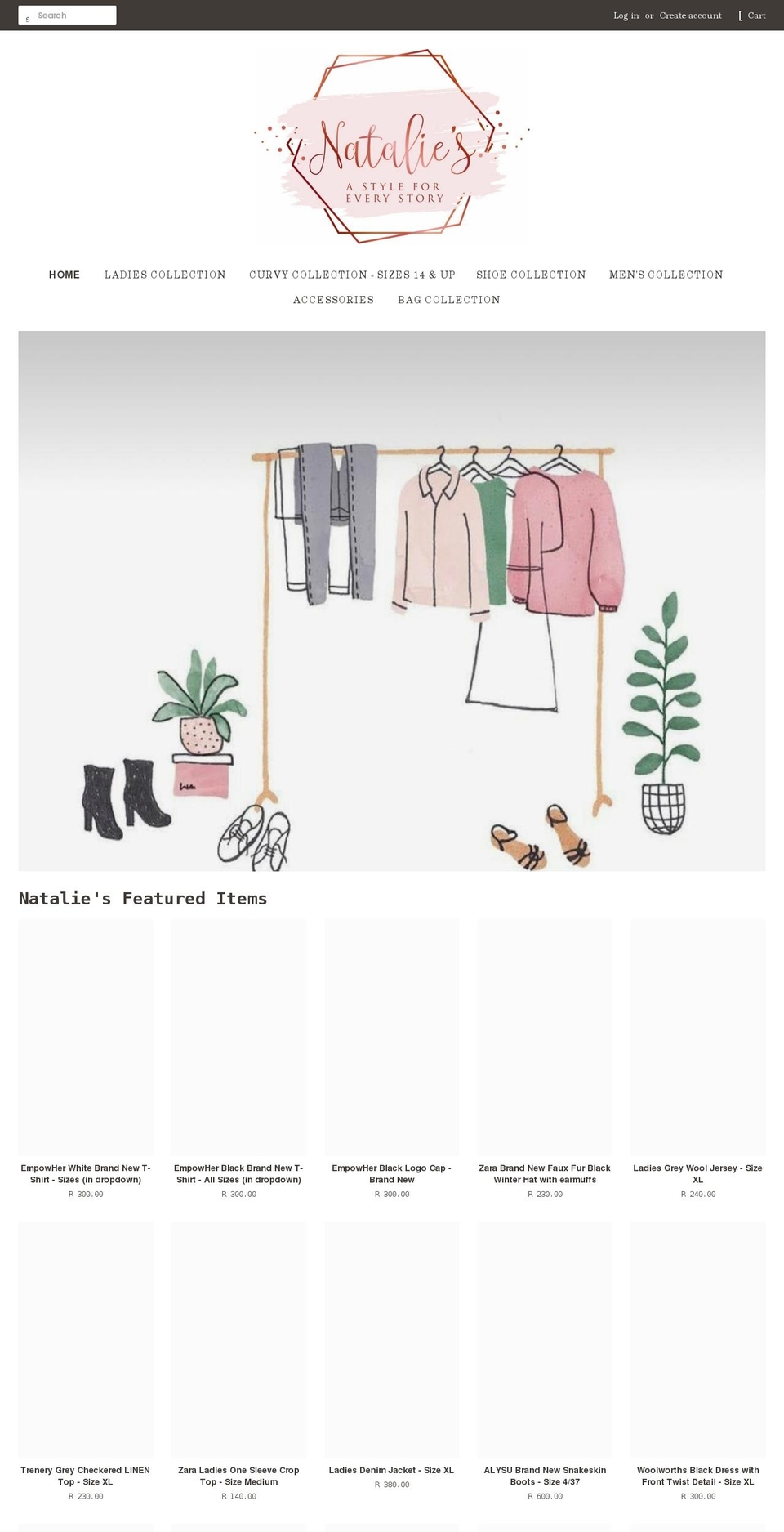 natalies.store shopify website screenshot