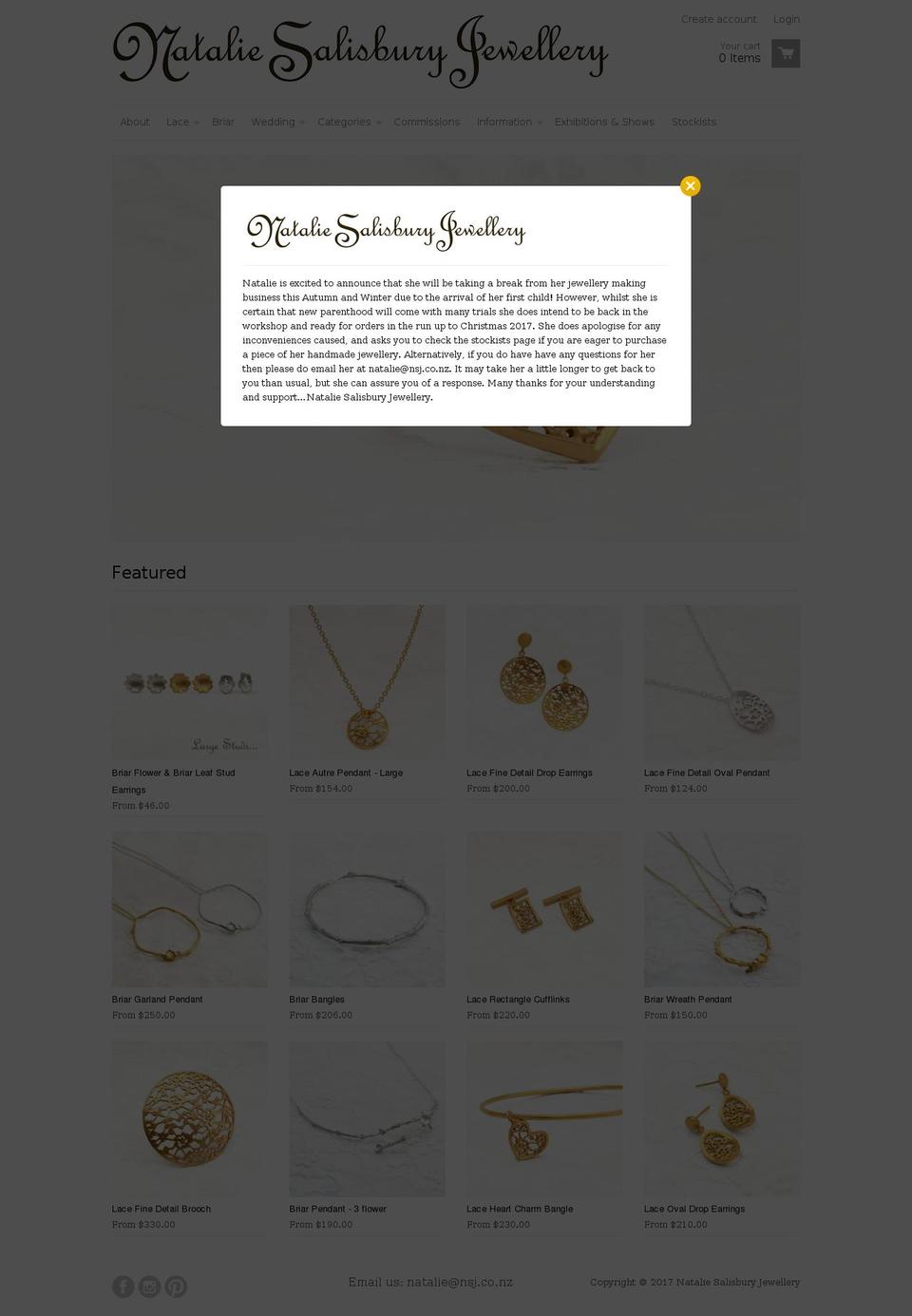 nataliesalisburyjewellery.com shopify website screenshot