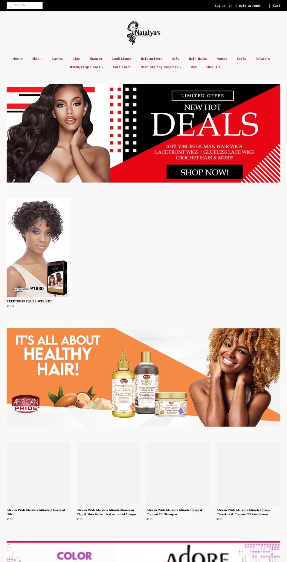 natalyasbeauty.com shopify website screenshot