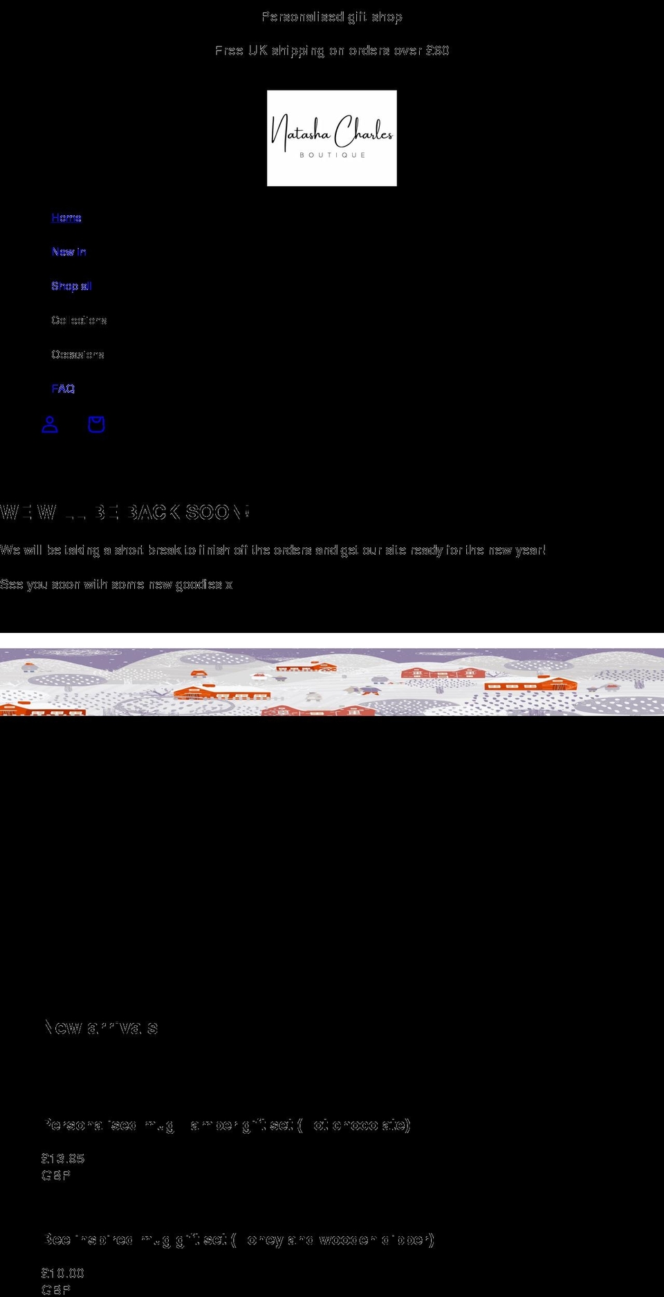 natashacharlesboutique.com — Shopify storefront screenshot
