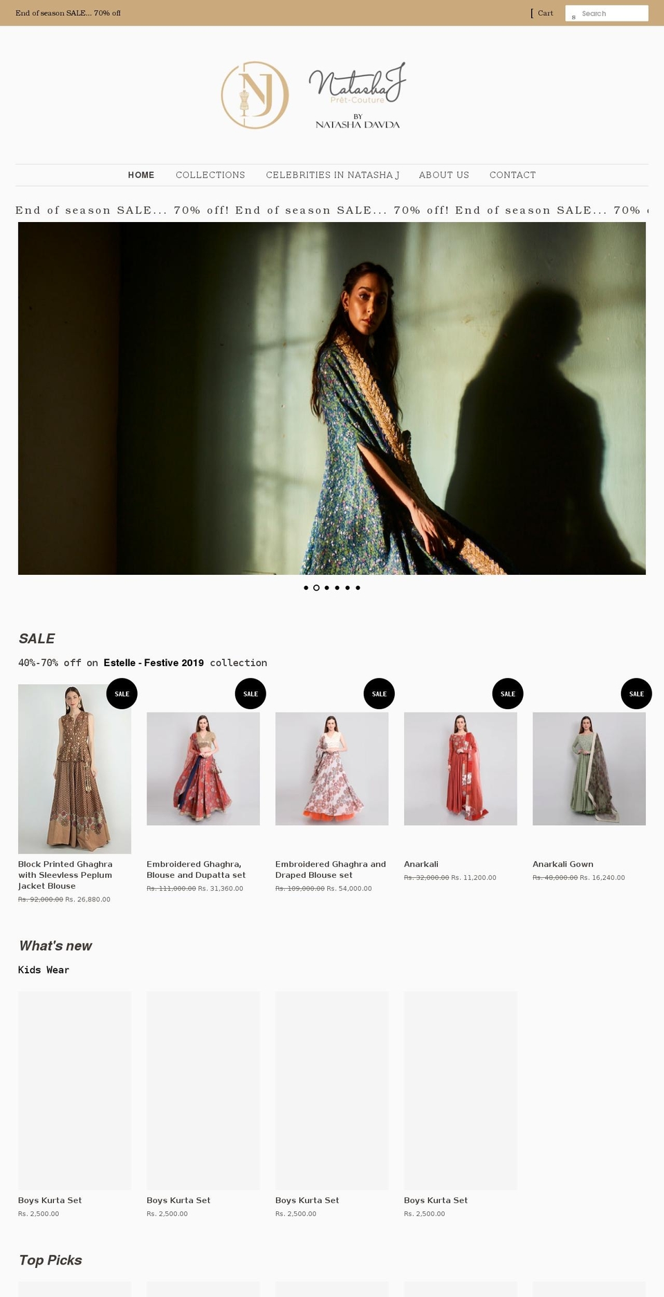 natashajlabel.com shopify website screenshot