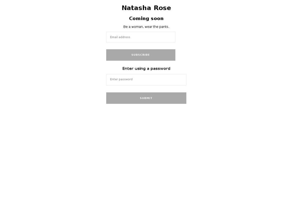 natasharose.net shopify website screenshot