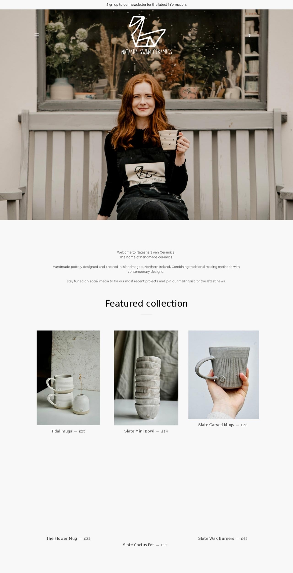natashaswanceramics.com shopify website screenshot