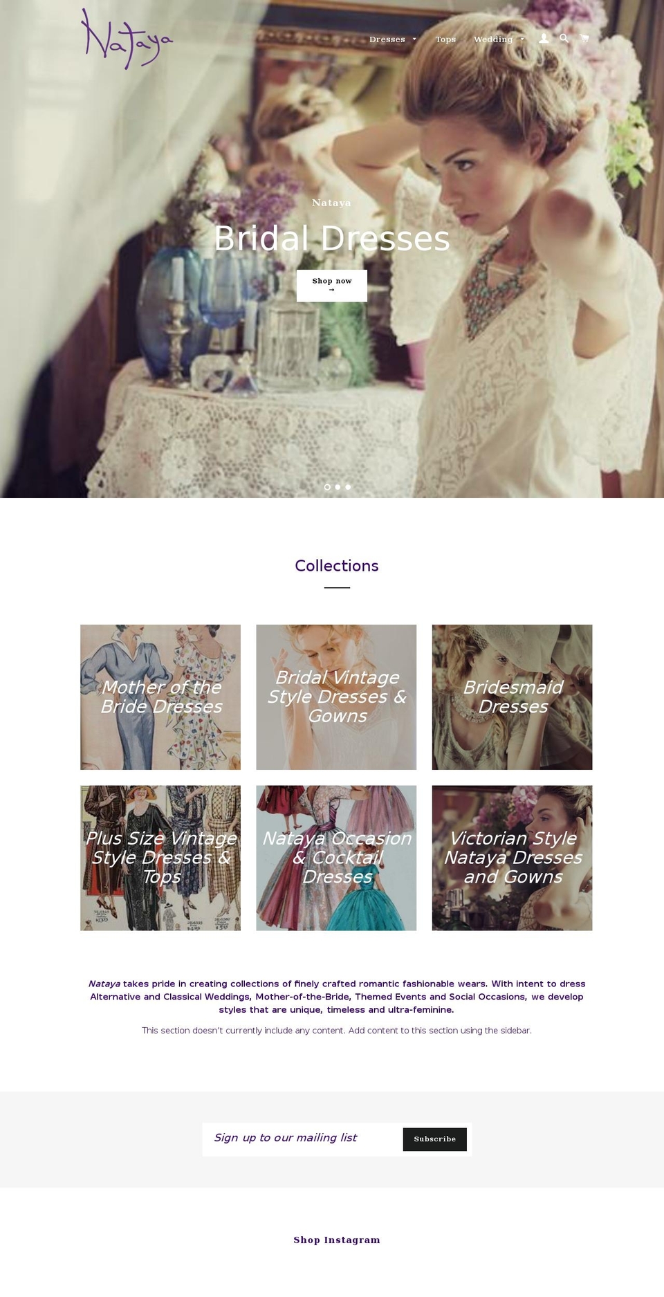 nataya.com — Shopify storefront screenshot