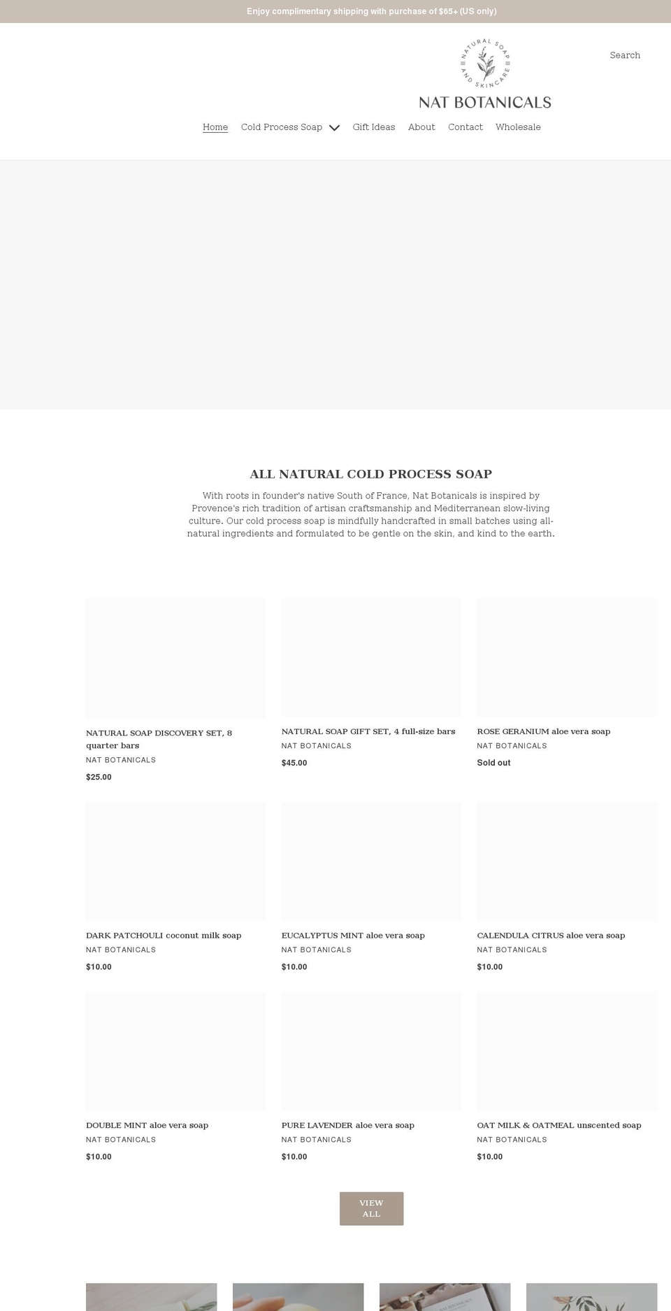 natbotanicals.com shopify website screenshot