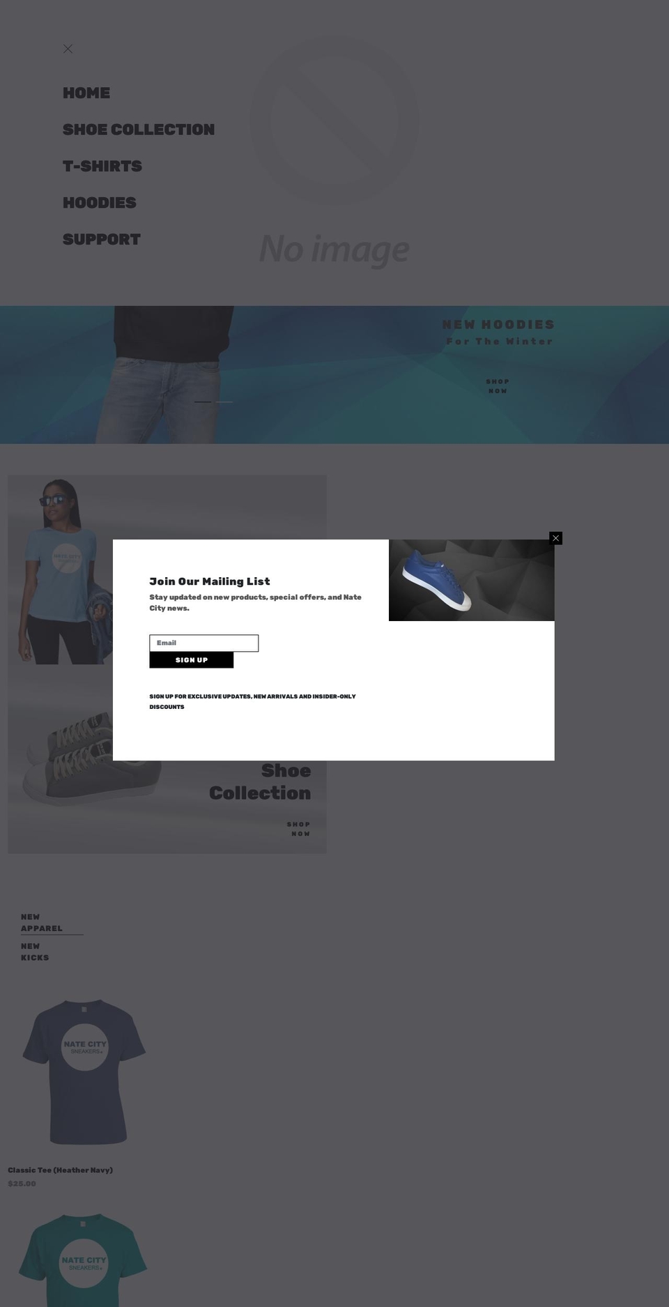 Jorkan Shopify theme site example natecitysneakers.com