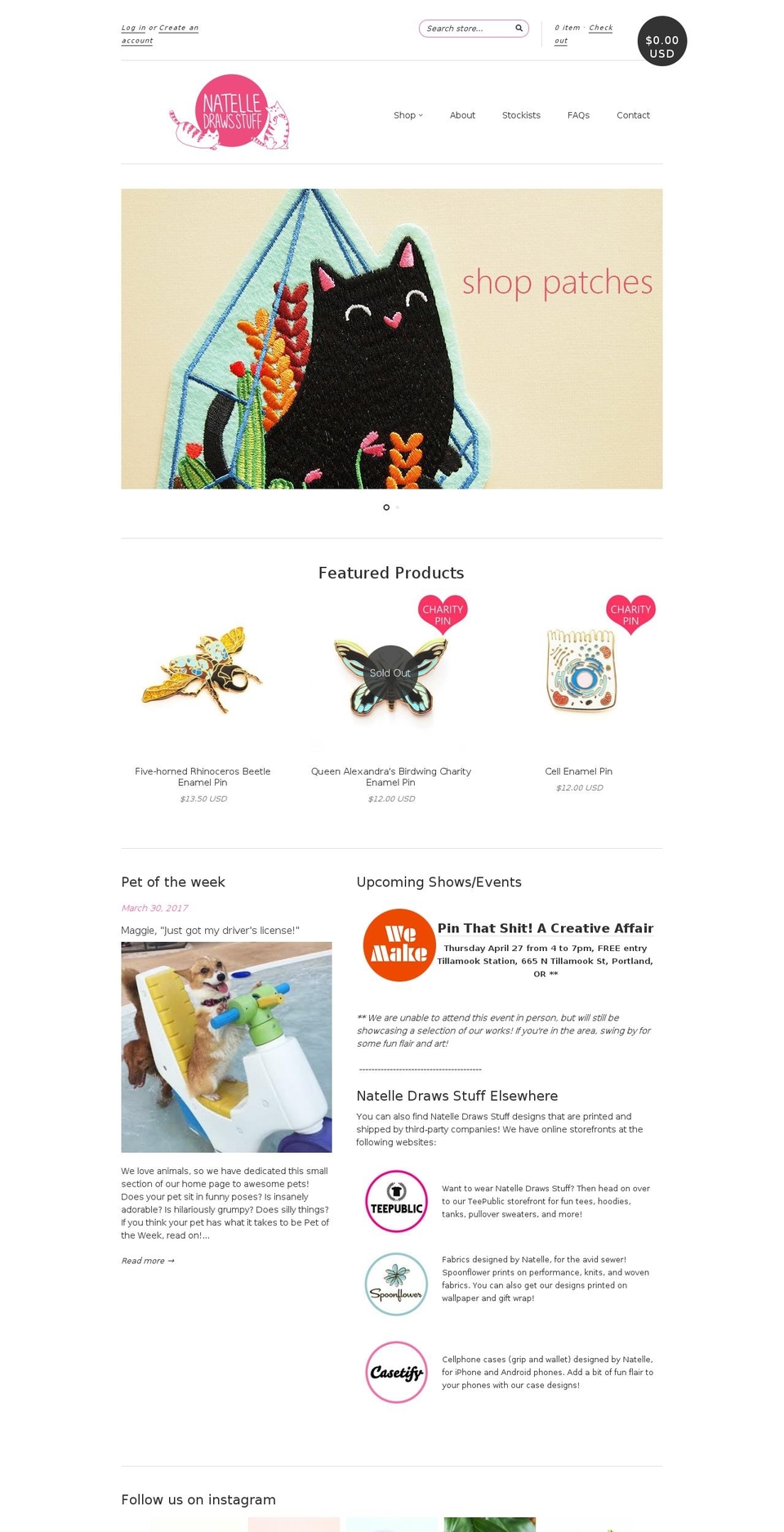 natelledrawsstuff.com shopify website screenshot