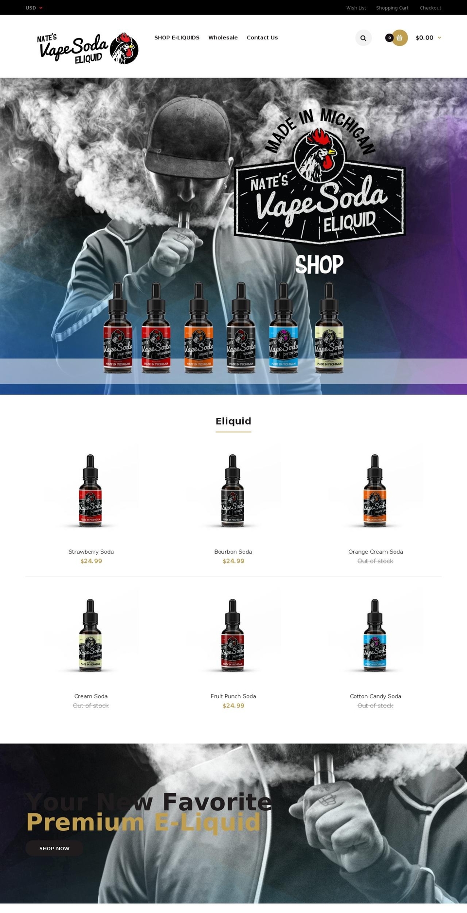 natesvapesoda.com — Shopify storefront screenshot