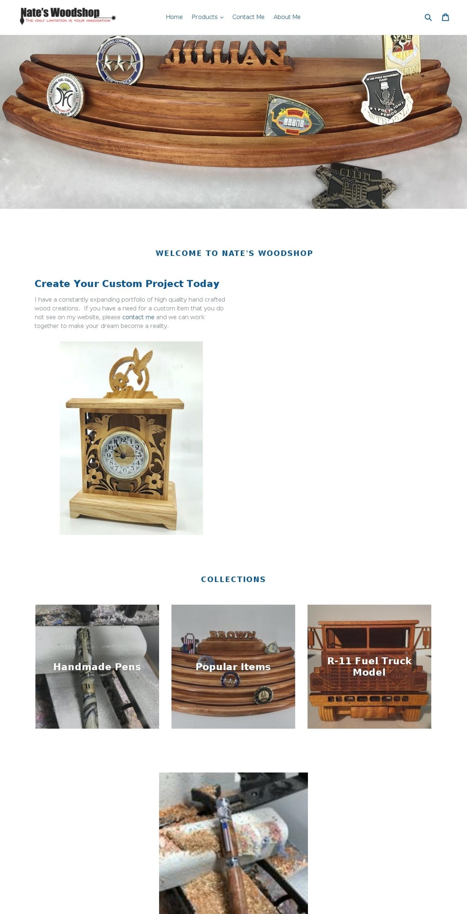 nateswoodshop.com shopify website screenshot