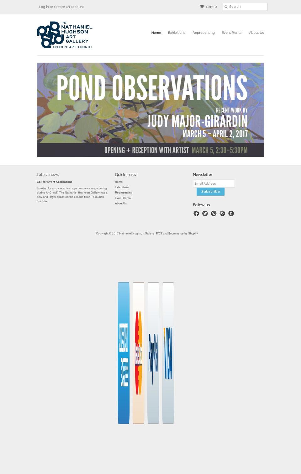 nathanielhughsongallery.com shopify website screenshot