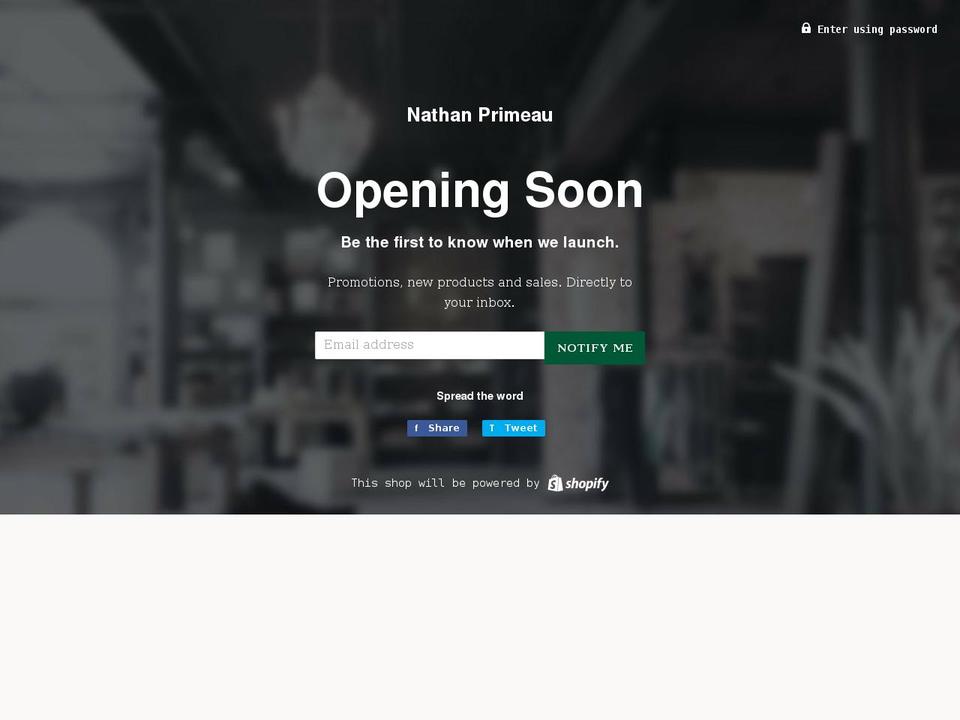nathanprimeau.com shopify website screenshot