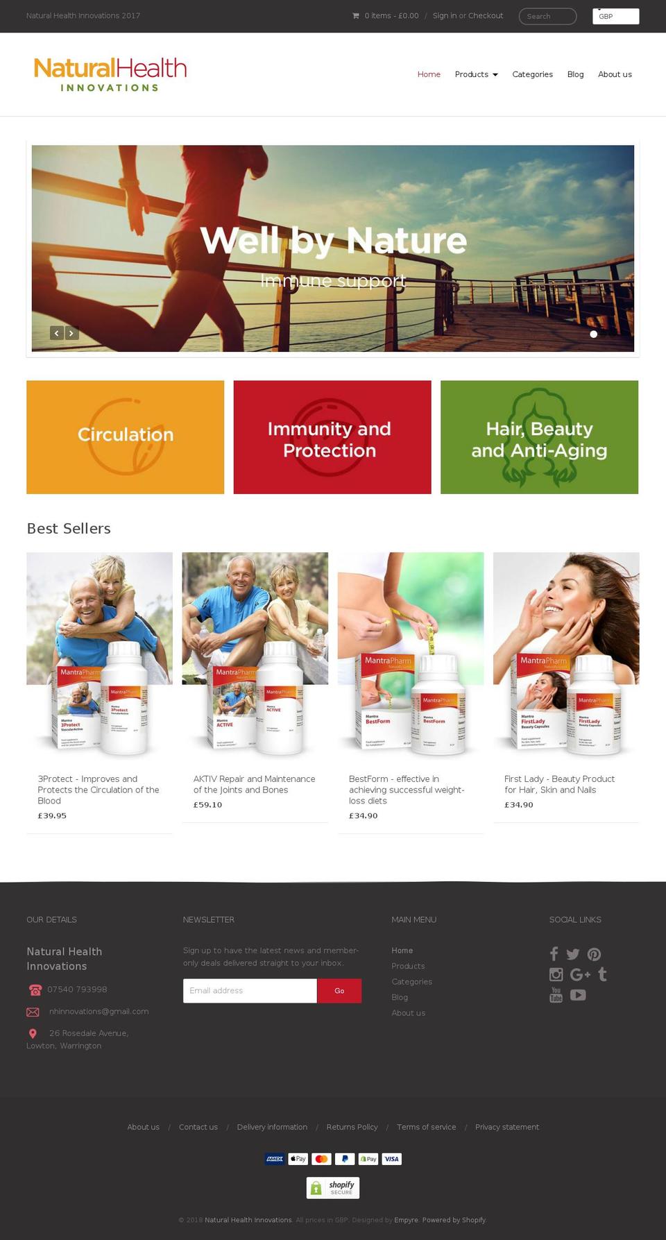 nathealthinnovations.com — Shopify storefront screenshot