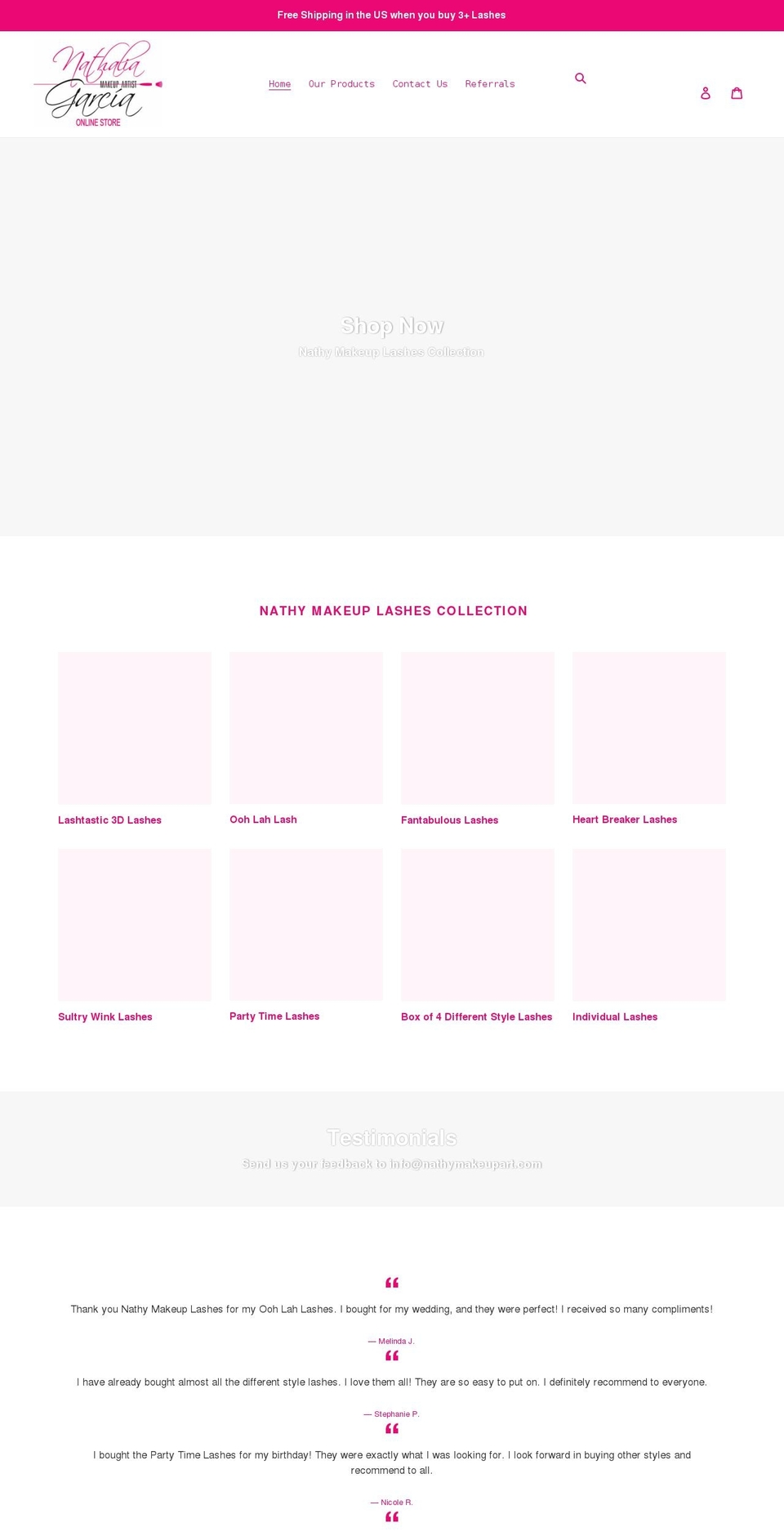 nathy-makeup-art.myshopify.com shopify website screenshot