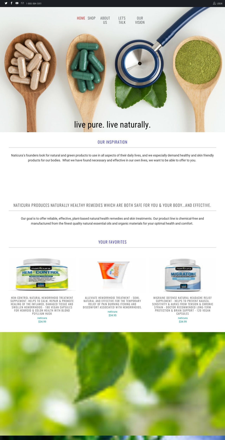 naticura.com shopify website screenshot