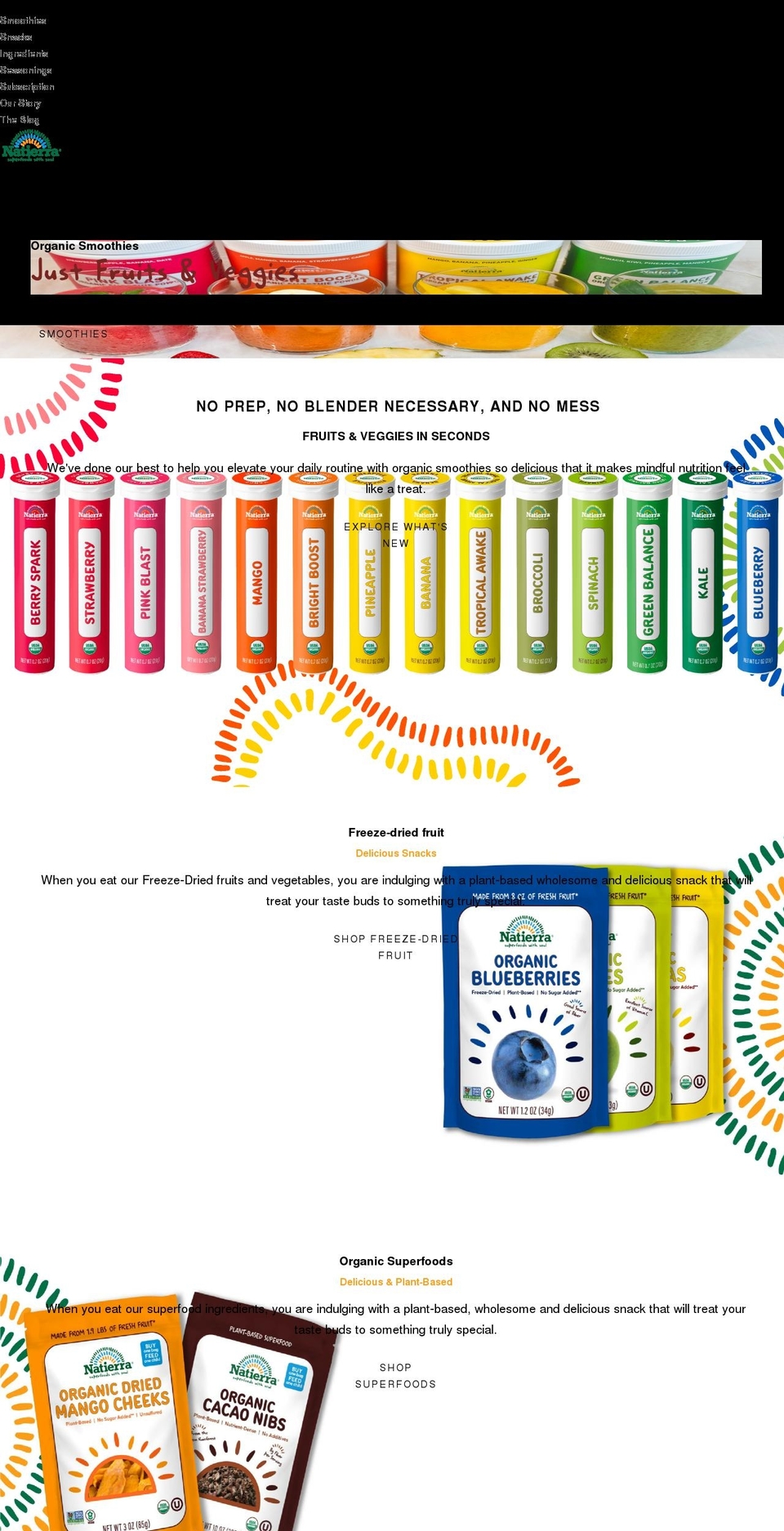 natierra.com shopify website screenshot