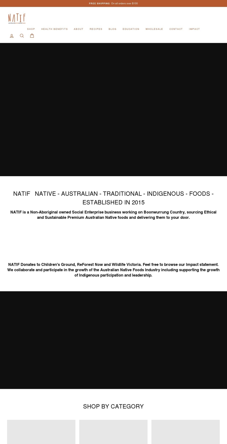 natif.com.au shopify website screenshot