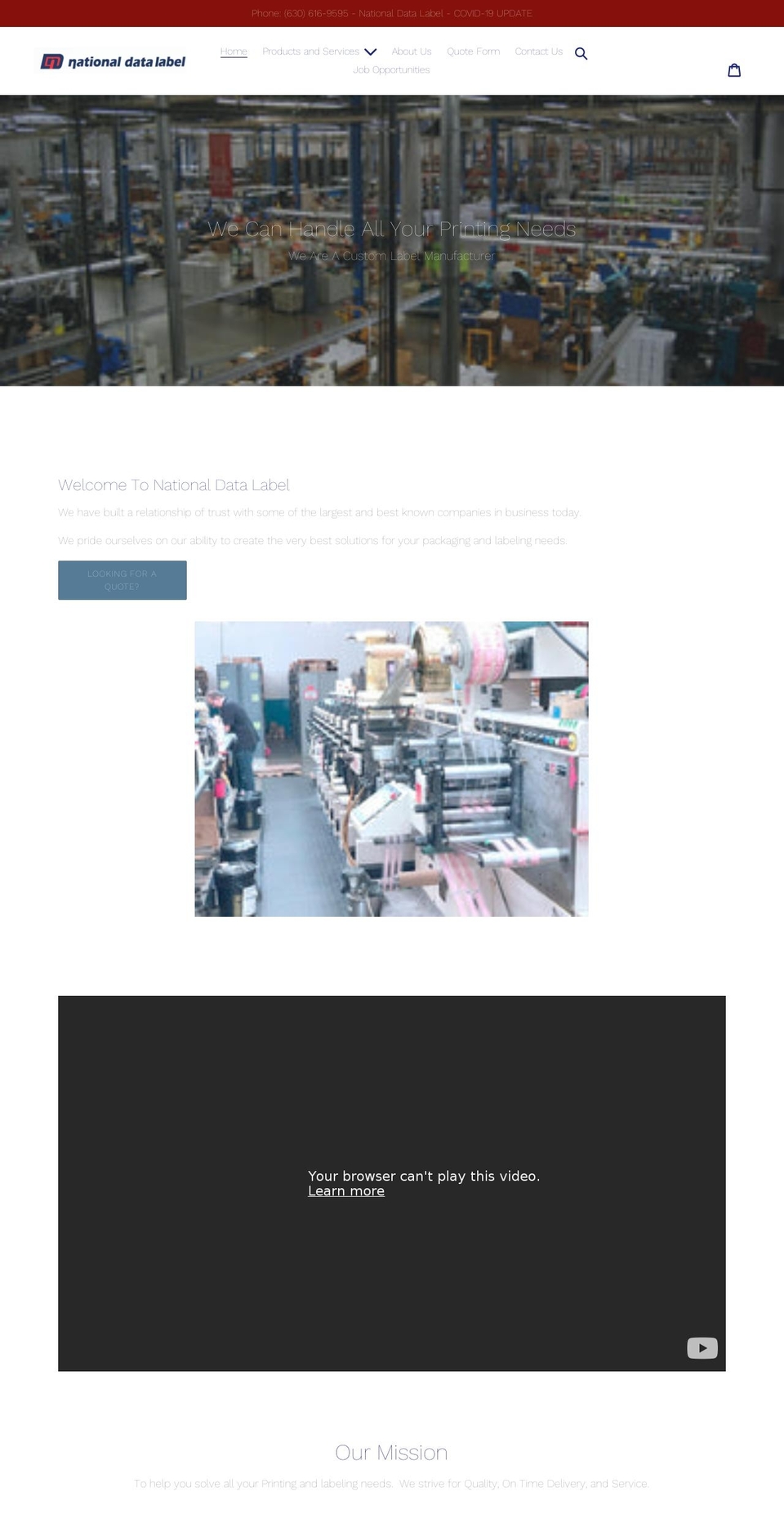 nationaldatalabel.com shopify website screenshot