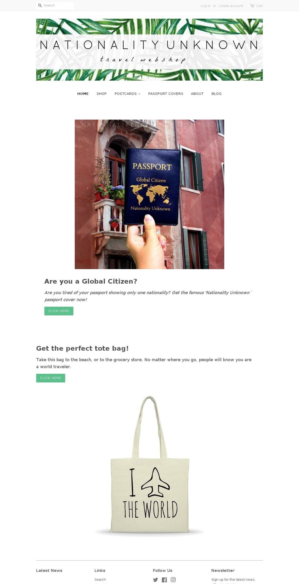 nationalityunknownshop.com shopify website screenshot