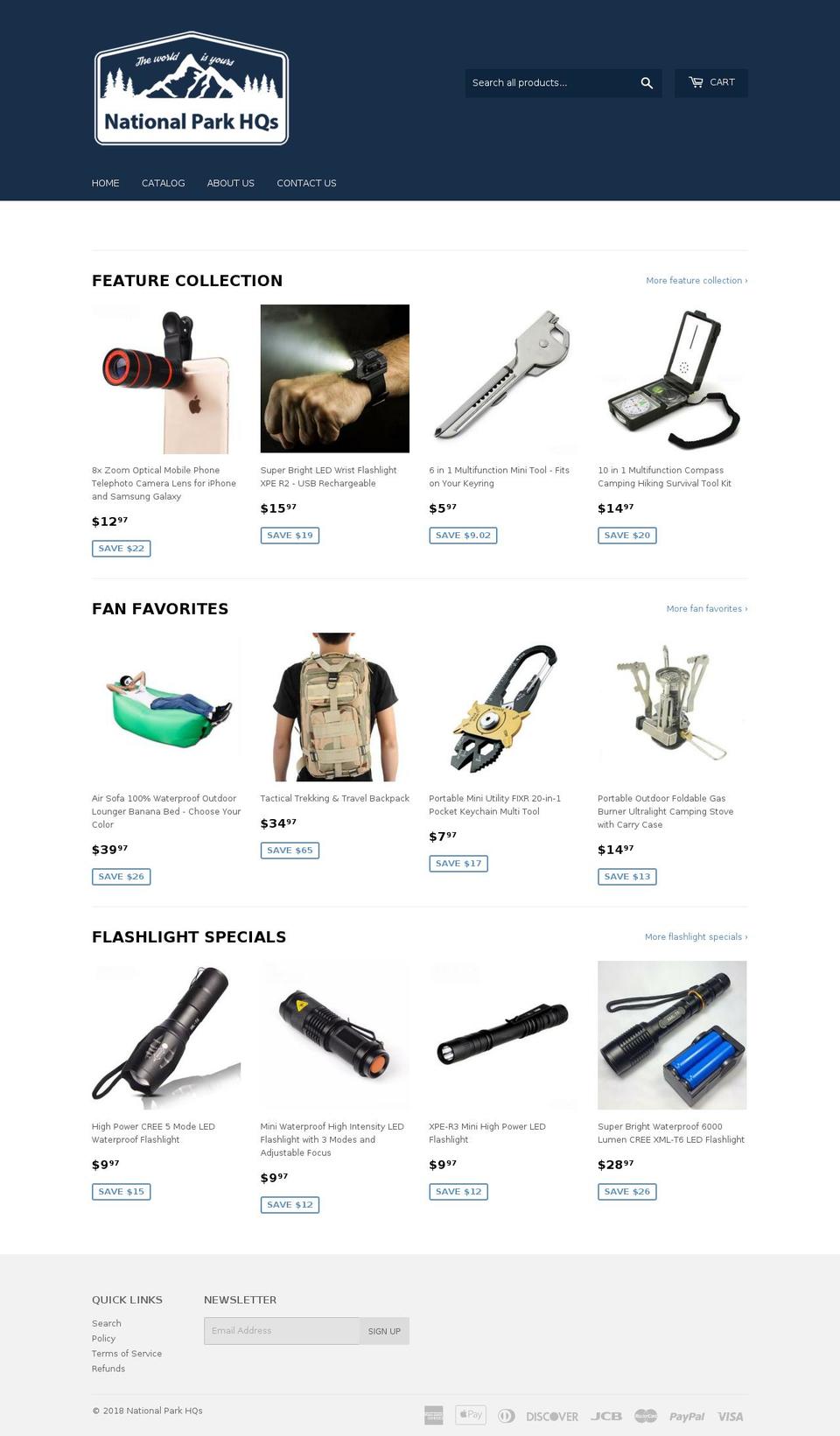 nationalparkhqs.com — Shopify storefront screenshot