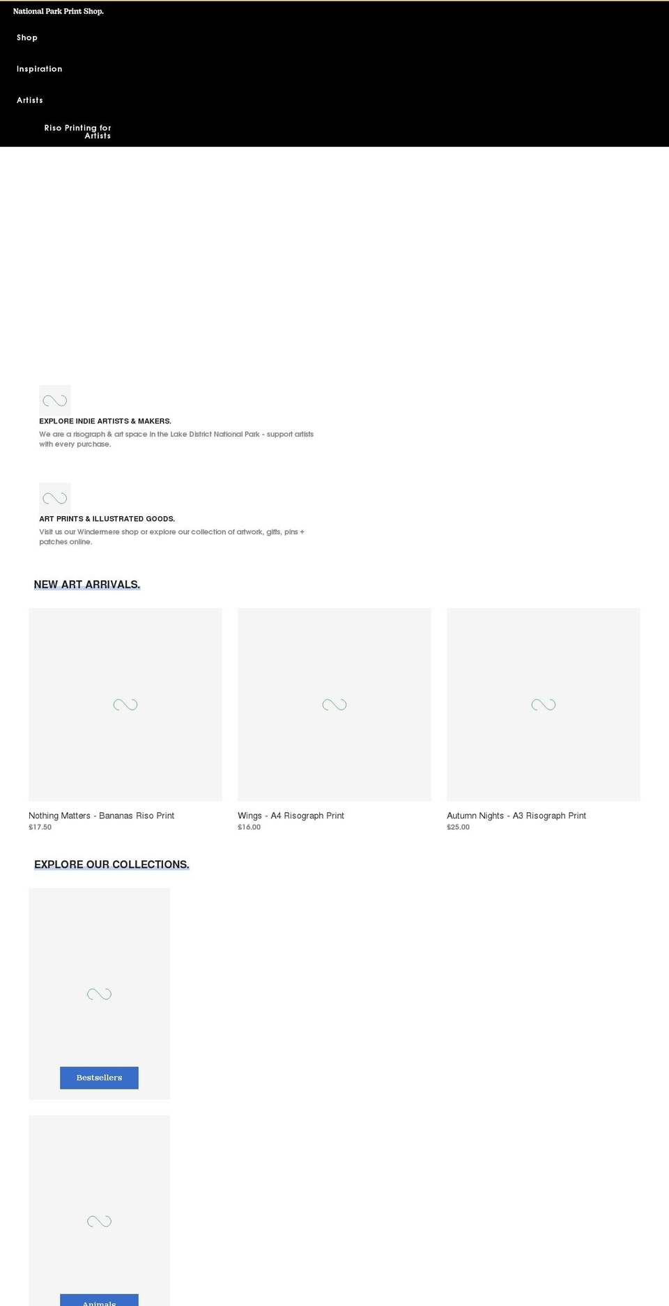 nationalparkprintshop.com shopify website screenshot