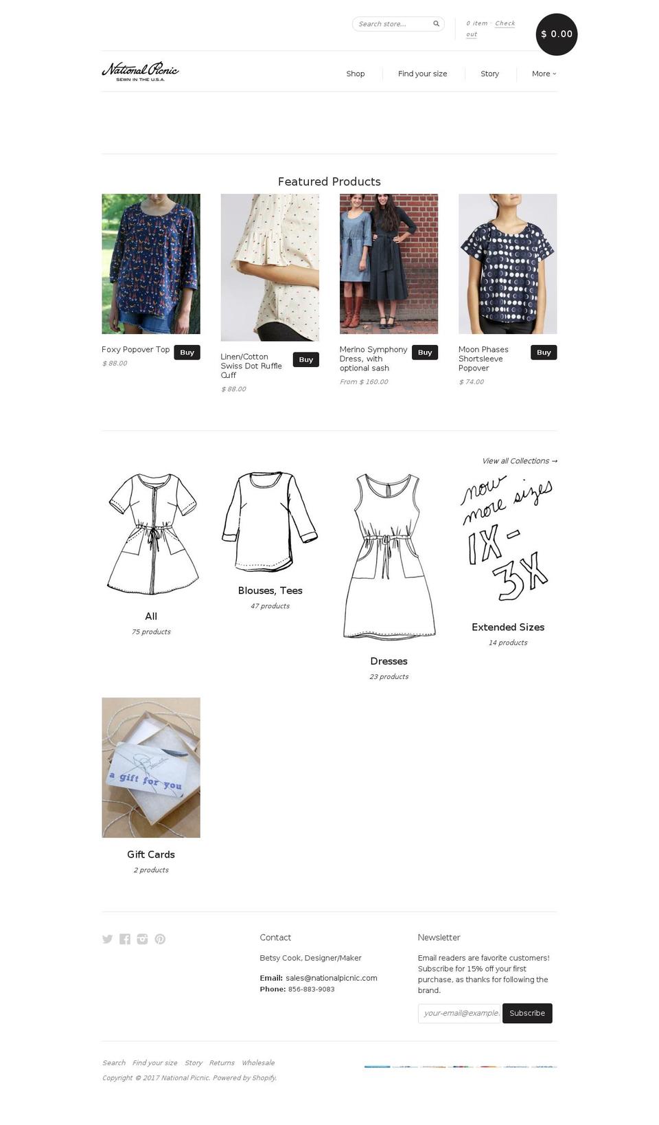 Active Copy Shopify theme site example nationalpicnic.com
