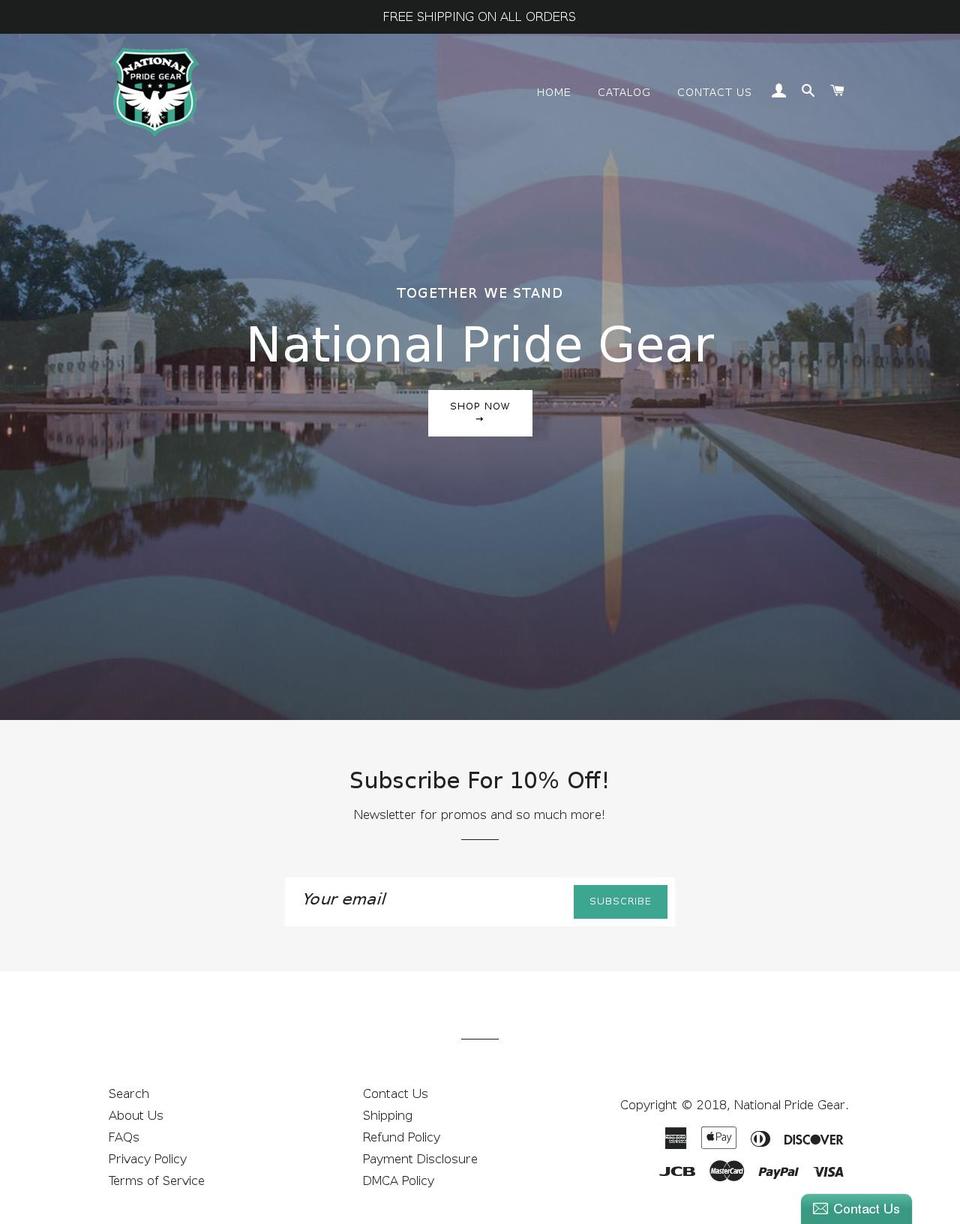 nationalpridegear.com — Shopify storefront screenshot