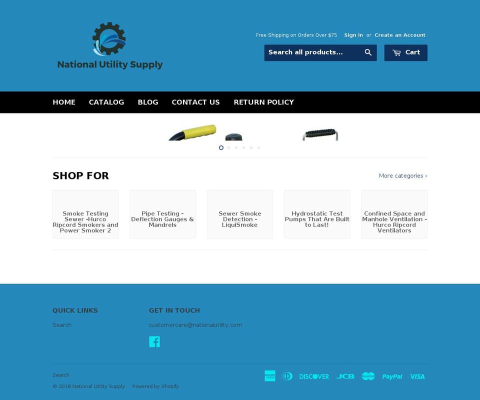 nationalutilitysupply.com — Shopify storefront screenshot