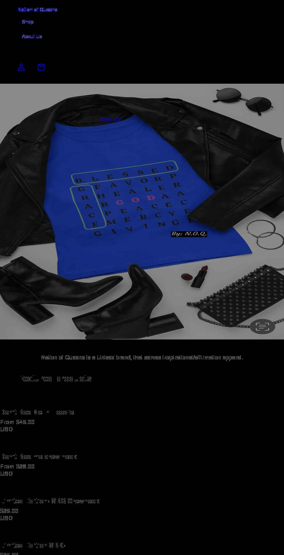 nationofqueens.com shopify website screenshot