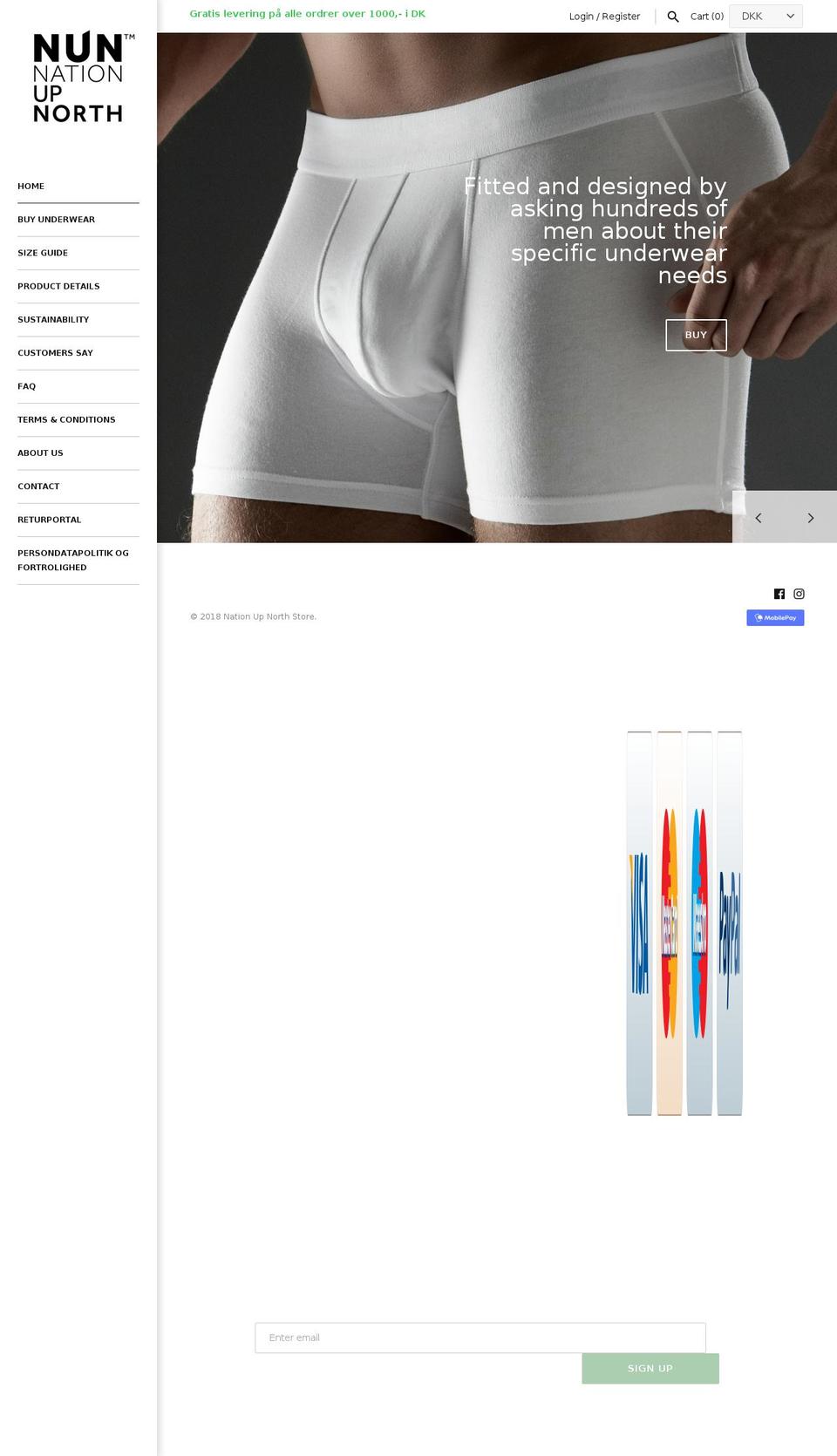nationupnorth.dk shopify website screenshot
