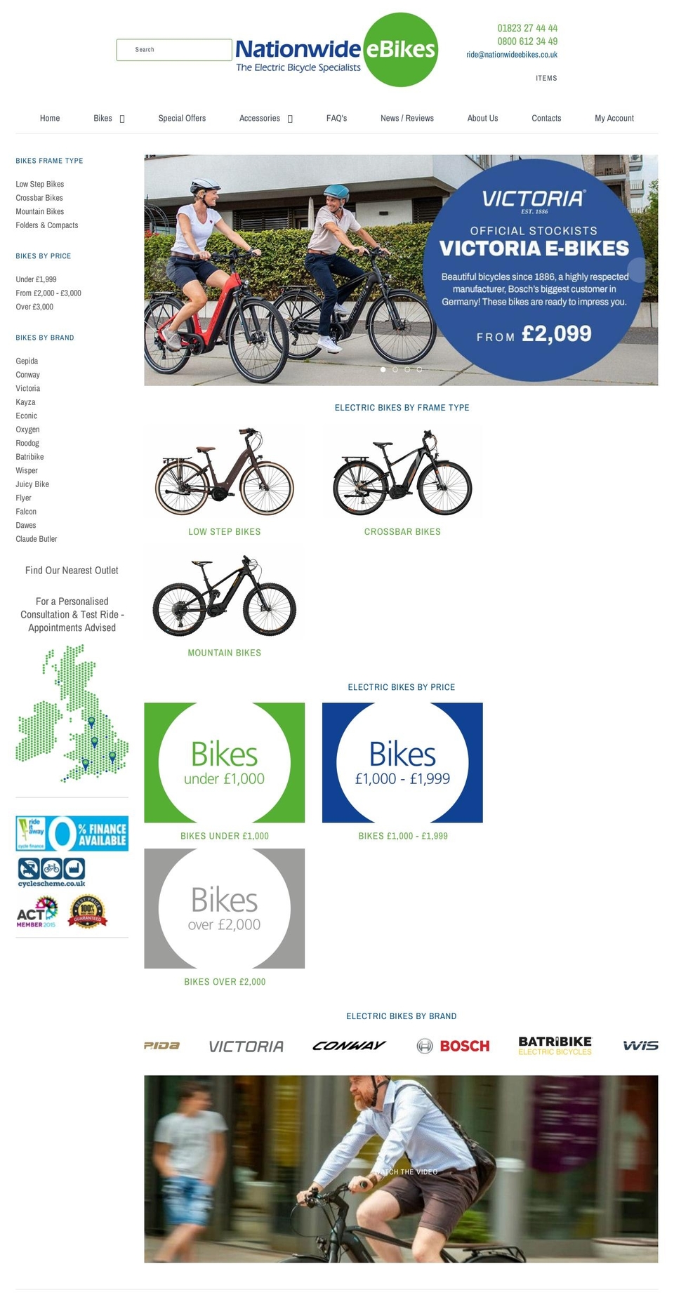 nationwideebikes.co.uk shopify website screenshot
