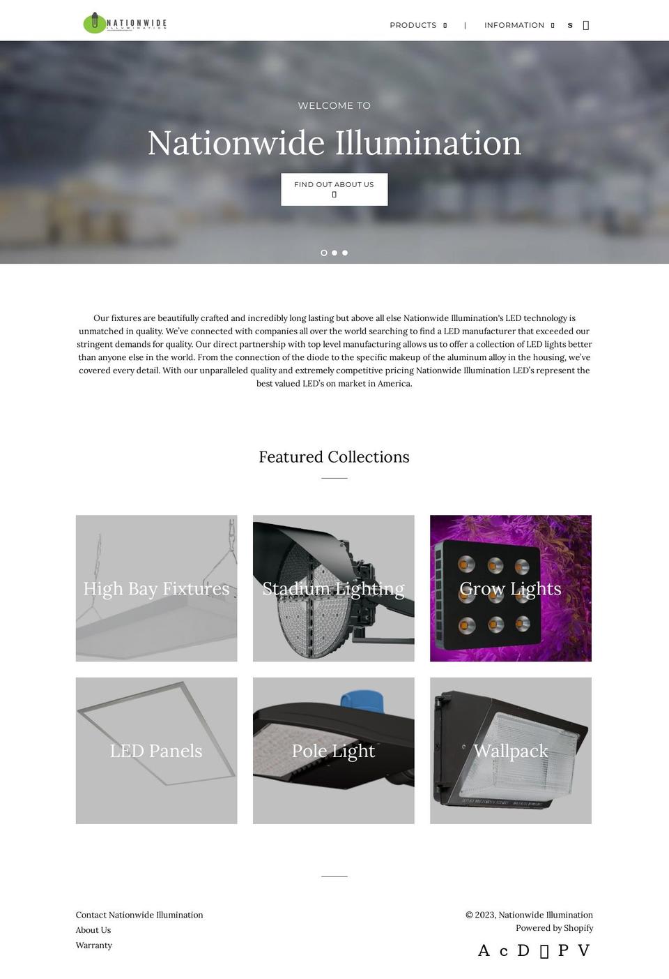 nationwideillumination.com shopify website screenshot