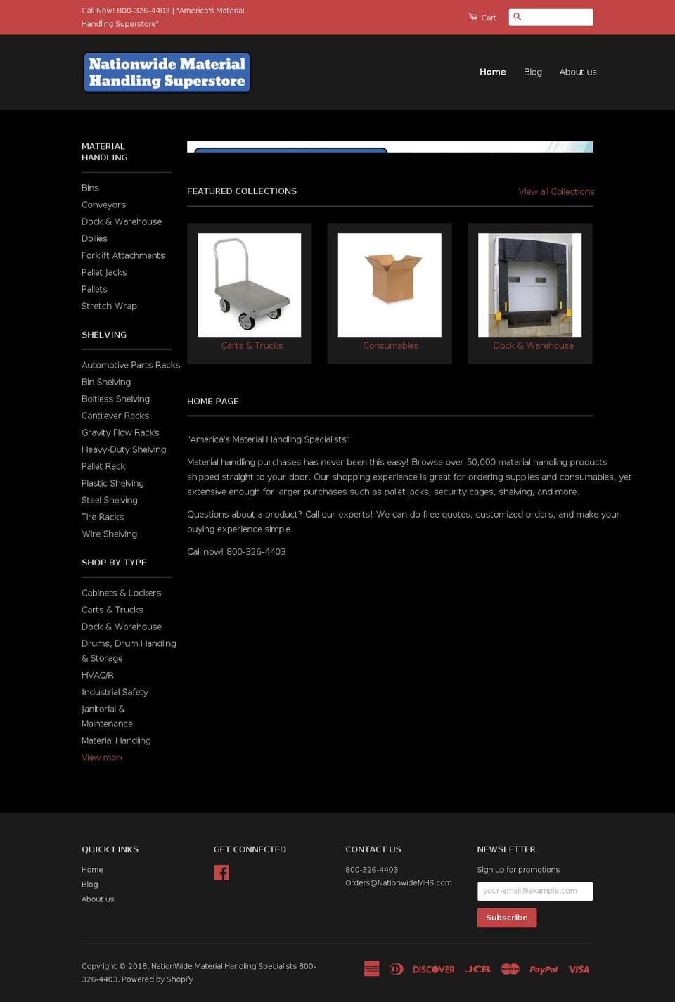 nationwidematerialhandling.com — Shopify storefront screenshot