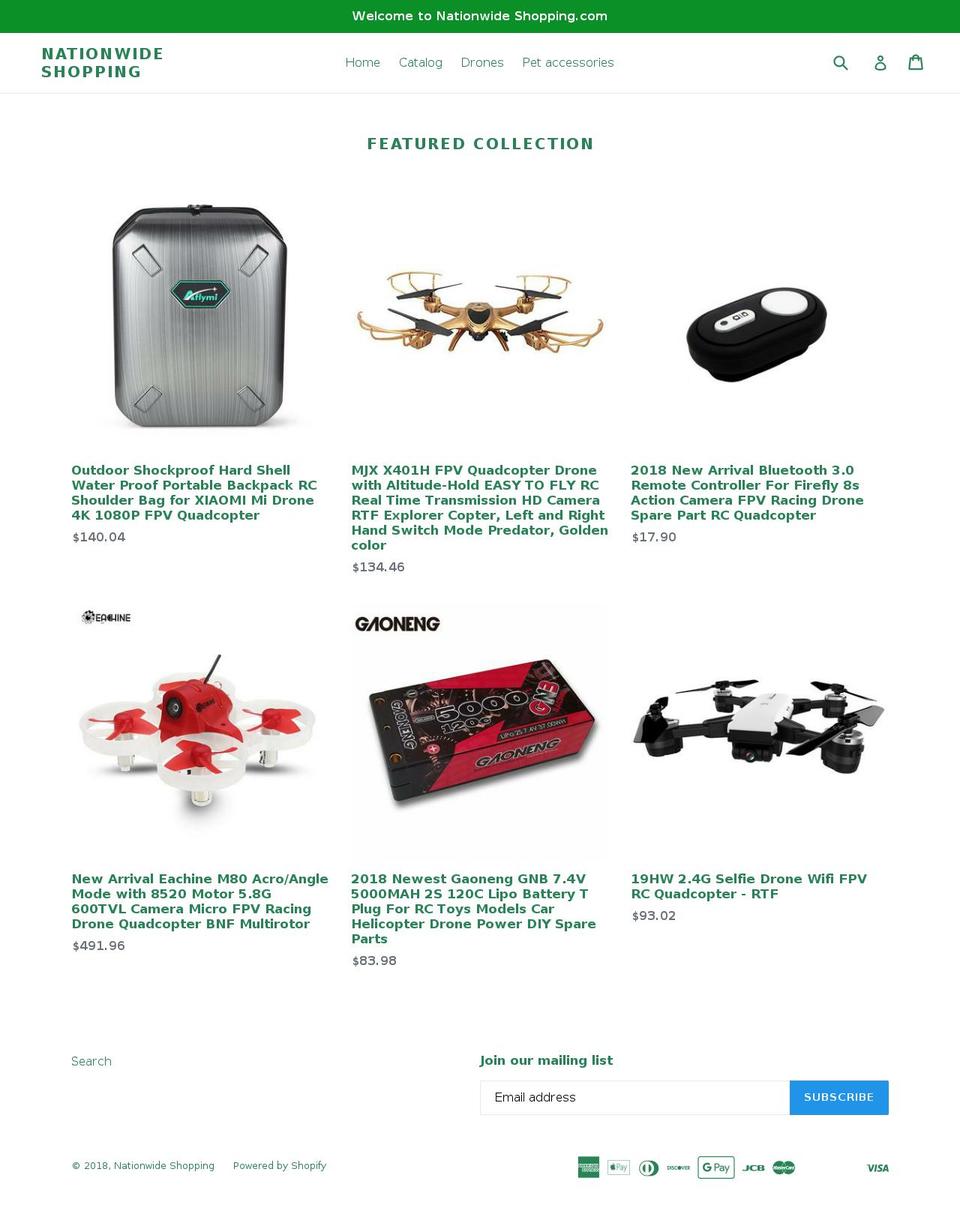 nationwideshopping.com — Shopify storefront screenshot