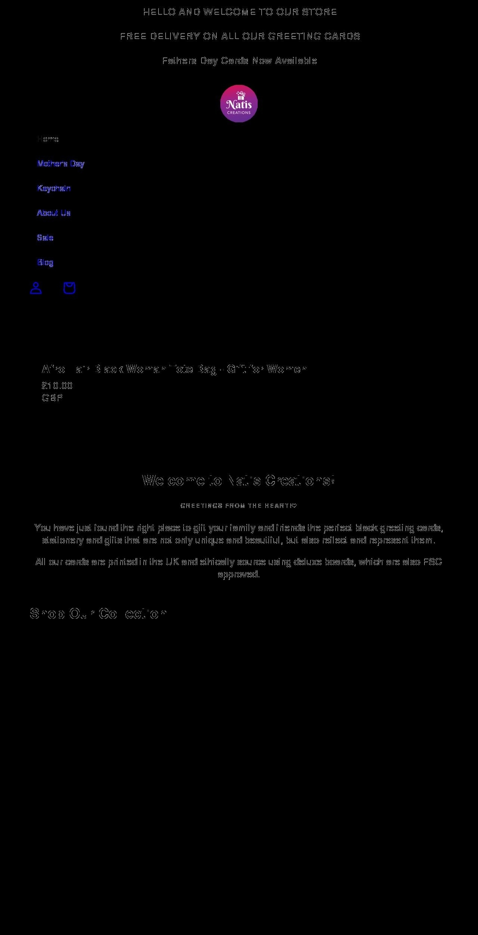 natiscreations.co.uk shopify website screenshot
