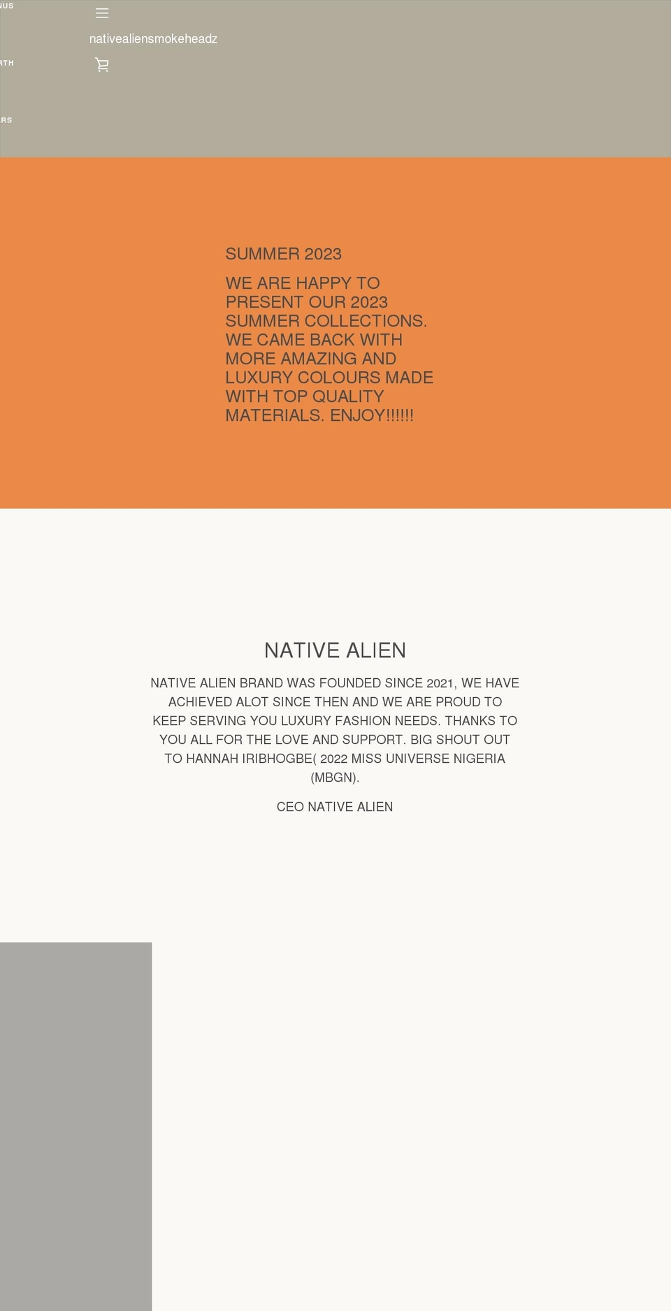 nativealiensmokehead.com shopify website screenshot
