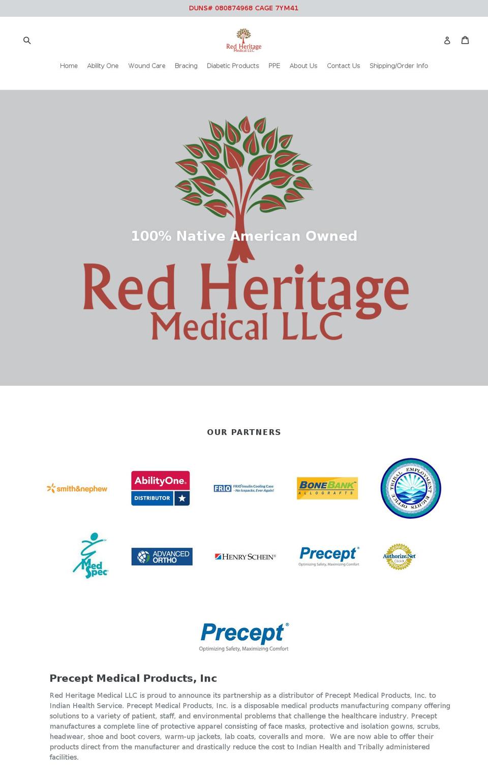 nativeamericanmedical.com — Shopify storefront screenshot