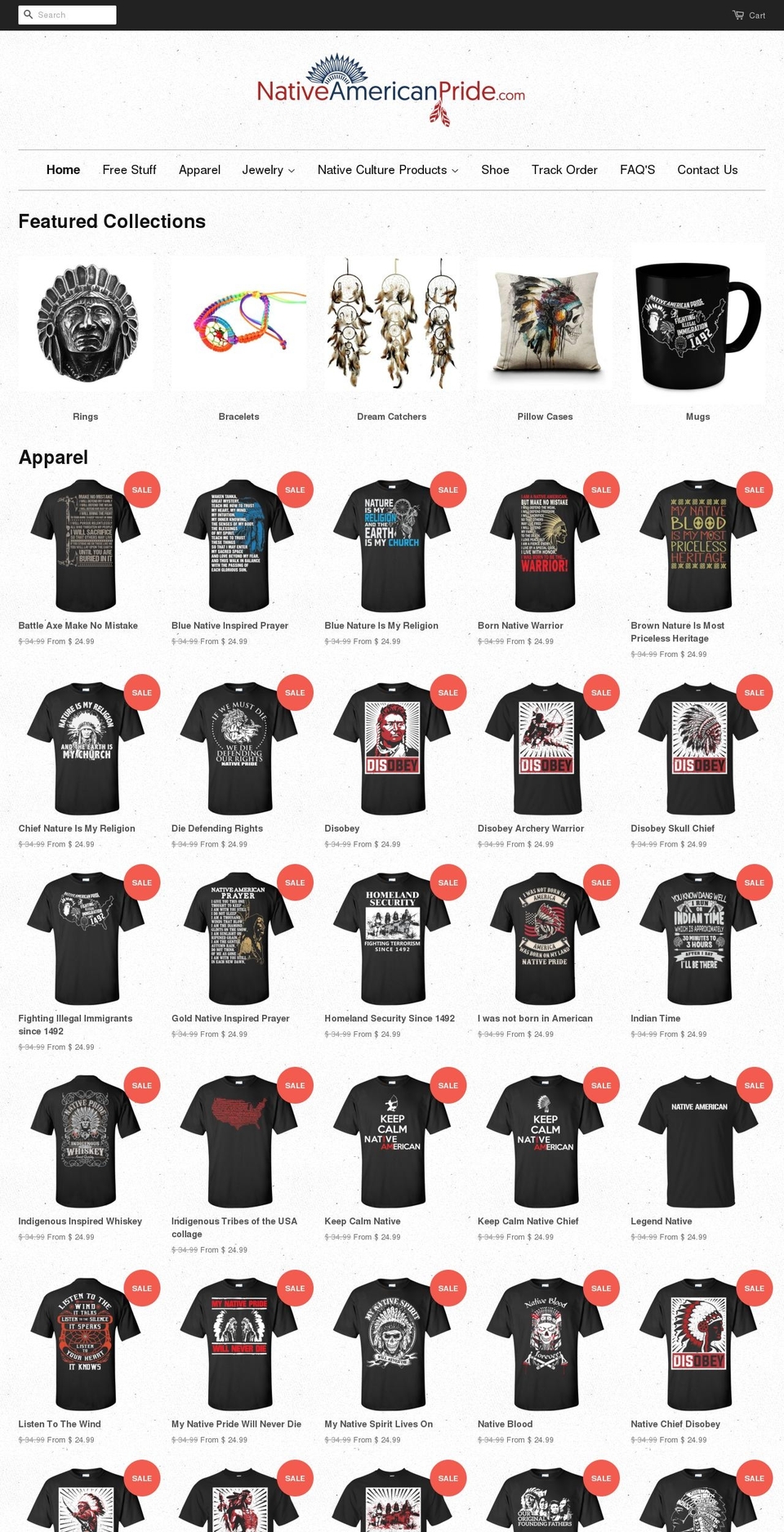 nativeamericanpride.com shopify website screenshot