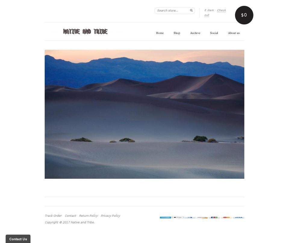 nativeandtribe.com shopify website screenshot