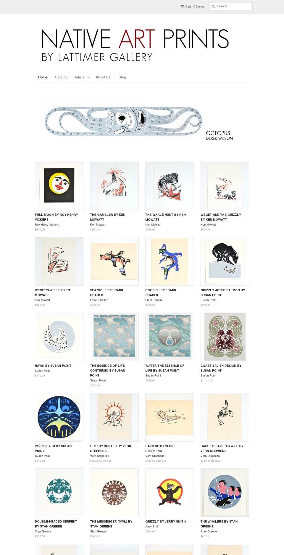 nativeartprints.com shopify website screenshot