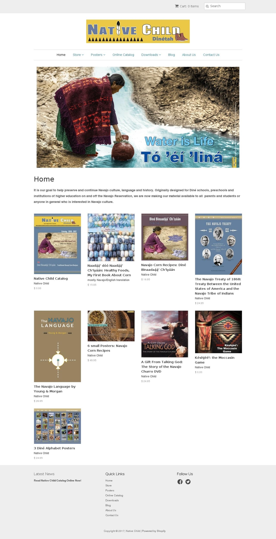 nativechild.com shopify website screenshot