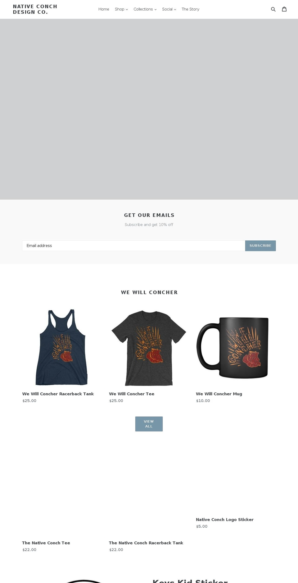 nativeconchdesignco.com shopify website screenshot