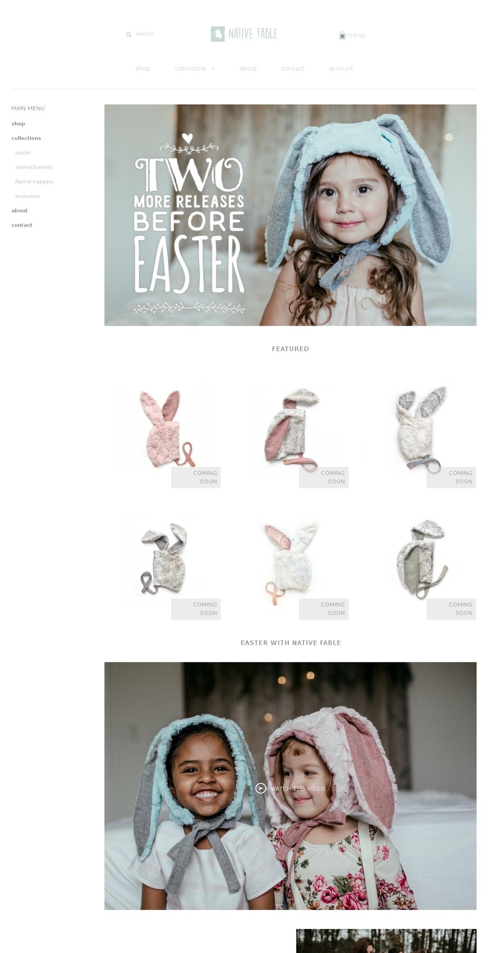 nativefable.com shopify website screenshot