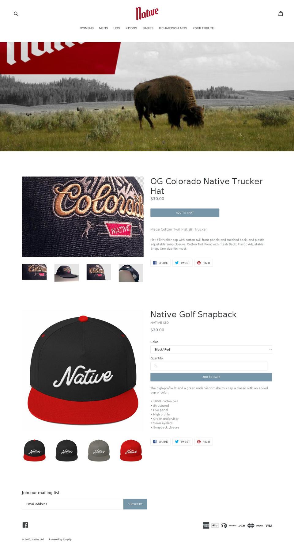 nativelimited.com shopify website screenshot