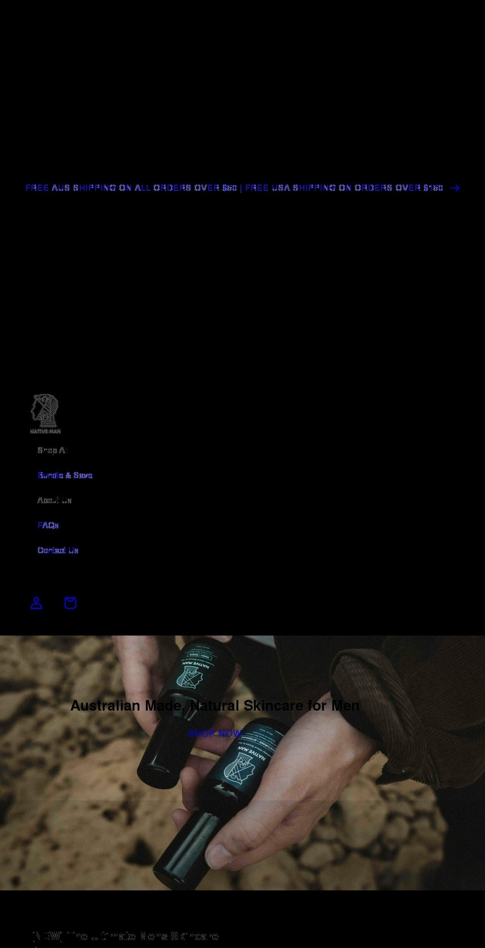 nativemanskincare.com — Shopify storefront screenshot