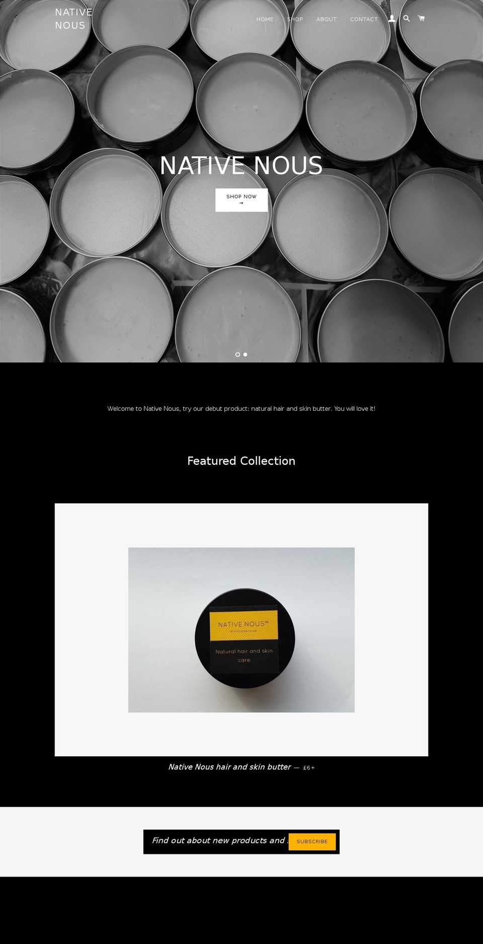 nativenous.com — Shopify storefront screenshot