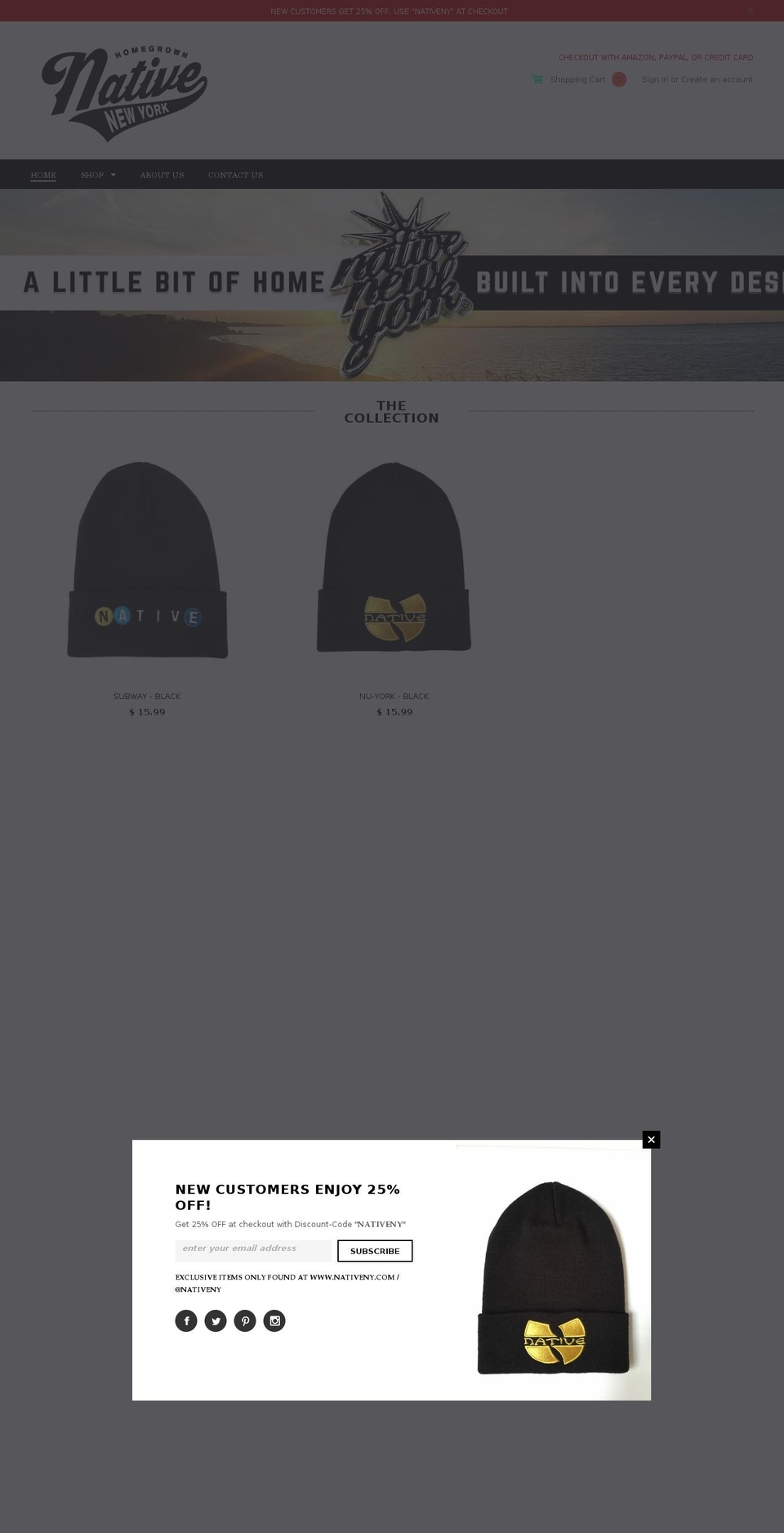 nativeny.com shopify website screenshot