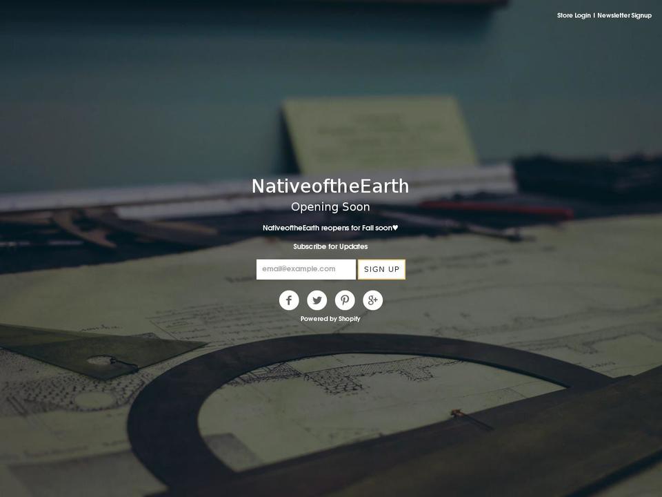 nativeoftheearth.com — Shopify storefront screenshot