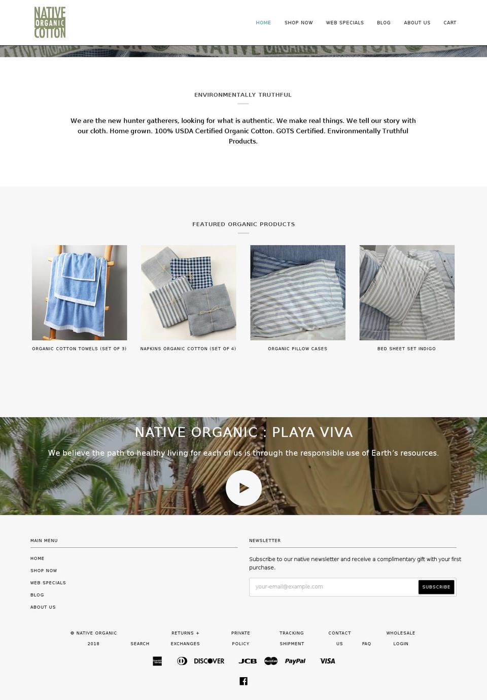 nativeorganic.com shopify website screenshot