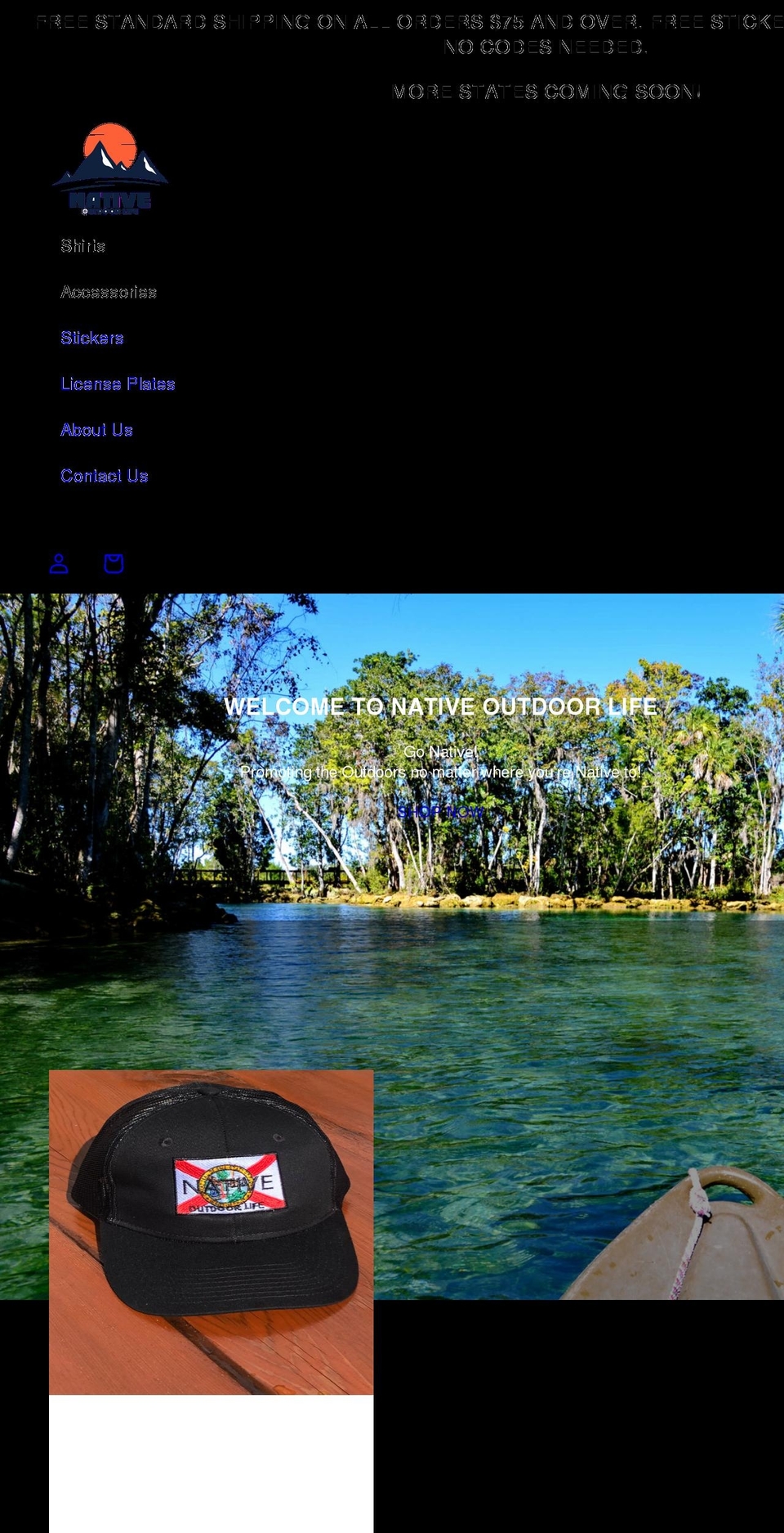 nativeoutdoorlife.com shopify website screenshot