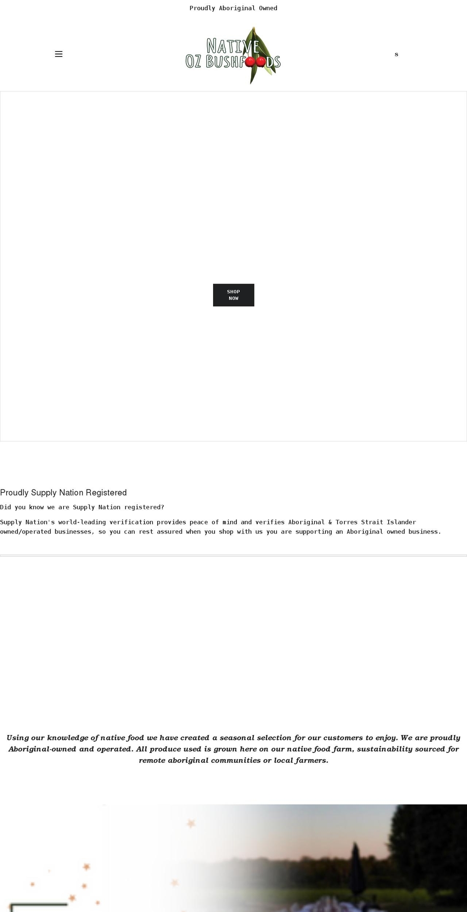 nativeozbushfoods.com.au shopify website screenshot